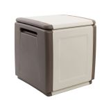 Baule da esterno piccolo 54x53x57h cm beige e marrone - Azziuro