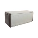 Baule da giardino impermeabile 138x53x57h cm beige e marrone - Achse