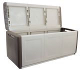 Baule da giardino impermeabile 138x53x57h cm beige e marrone - Achse
