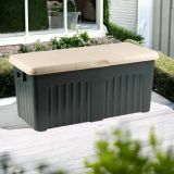 Baule Foligno, Contenitore portaoggetti multiuso, Baule moderno, 100% Made in Italy, 125x57h56 cm, Verde