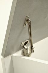 Baule moderno legno 90x45x45h cm bianco e cemento - Ayusnay