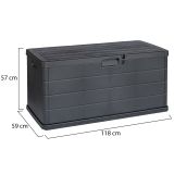 Baule Nero Antracite Capienza 340 l Chiusura a Ribalta 118x59x57h cm, Made in Italy - Creola