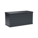 Baule Nero Antracite Resistente ai Raggi uv Impermeabile Capacità 350 l Chiusura Lucchetto 118.5x52x56.8h cm, Materiale Piano in Plastica - Nurri
