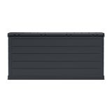 Baule Nero Antracite Resistente ai Raggi uv Impermeabile Capacità 350 l Chiusura Lucchetto 118.5x52x56.8h cm, Materiale Piano in Plastica - Nurri