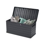 Baule Nero Antracite Resistente ai Raggi uv Impermeabile Capacità 350 l Chiusura Lucchetto 118.5x52x56.8h cm, Materiale Piano in Plastica - Nurri