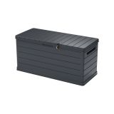 Baule Nero Antracite Resistente ai Raggi uv Impermeabile Capacità 350 l Chiusura Lucchetto 118.5x52x56.8h cm, Materiale Piano in Plastica - Nurri