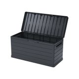 Baule Nero Antracite Resistente ai Raggi uv Impermeabile Capacità 350 l Chiusura Lucchetto 118.5x52x56.8h cm, Materiale Piano in Plastica - Nurri