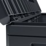 Baule Nero Antracite Resistente ai Raggi uv Impermeabile Capacità 350 l Chiusura Lucchetto 118.5x52x56.8h cm, Materiale Piano in Plastica - Nurri