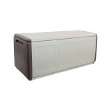 Baule Zele, Cassapanca multiuso, Baule contenitore, Box portaoggetti, 100% Made in Italy, 138x53h57 cm, Beige e Marrone