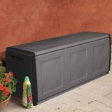 Baule Zele, Cassapanca multiuso, Baule contenitore, Box portaoggetti, 100% Made in Italy, 138x53h57 cm, Grigio chiaro e Nero