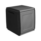 Bauletto da esterno quadrato 54x53x57h cm grigio chiaro e nero - Azziuro