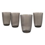 Bicchieri Grigio Fume set da 4 395 ml Sfumatura Colore Struttura Fume, - Nesomeno