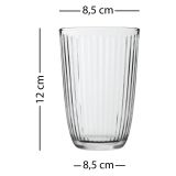 Bicchieri Grigio Fume set da 4 395 ml Sfumatura Colore Struttura Fume, - Nesomeno