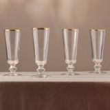 Bicchieri Trasparente oro set da 4 180 ml Colore Struttura oro, - Nesivano