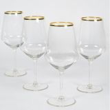 Bicchieri Trasparente oro set da 4 490 ml Colore Struttura oro, - Nenipaka