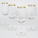 Bicchieri Trasparente oro set da 4 490 ml Colore Struttura oro, - Nenipaka