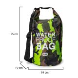 Borsa Impermeabile Verde Mimetica Capacità 10 lt Sfumatura Colore Struttura Mimetica - Senine