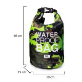 Borsa Impermeabile Verde Mimetica Capacità 5 lt Sfumatura Colore Struttura Mimetica - Seniliri