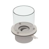 Bruciatore Dsbardell, Fornello, Elemento riscaldante, Inceneritore, Made in Italy, 25x25 h31 cm, Grigio e Trasparente