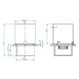 Bruciatore Dsbardell, Fornello, Elemento riscaldante, Inceneritore, Made in Italy, 25x25 h31 cm, Grigio e Trasparente