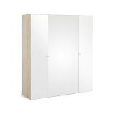 Cabina armadio 4 ante quercia e bianca lucida 195x218h cm - Keila