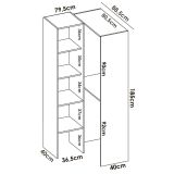 Cabina armadio angolare 5 ripiani bianca 79x185h cm - Arpagone