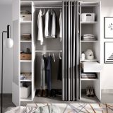 Cabina armadio classica bianca e antracite 177x205h cm - Aru