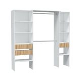 Cabina armadio classica bianca e rovere 196x187h cm - Ary