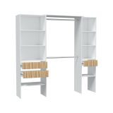 Cabina armadio classica bianca e rovere 196x187h cm - Ary