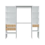 Cabina armadio classica bianca e rovere 196x187h cm - Ary