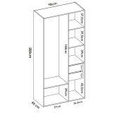 Cabina armadio classica bianca e rovere 98x205h cm - Maon