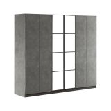 Cabina armadio con appendiabiti antracite e grigia 207x183h cm - Gaja