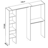 Cabina armadio con appendiabiti bianca 98x187h cm - Ewiniar
