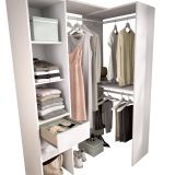 Cabina armadio con appendiabiti bianca 98x187h cm - Ewiniar