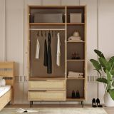 Cabina armadio con appendiabiti noce e quercia 112x196h cm - Nangka