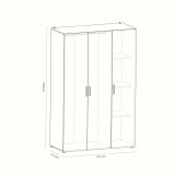 Cabina armadio con appendiabiti rovere e bianca opaca 119x184h cm - Dania
