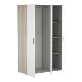 Cabina armadio con appendiabiti rovere e bianca opaca 119x184h cm - Dania