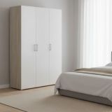 Cabina armadio con appendiabiti rovere e bianca opaca 119x184h cm - Dania