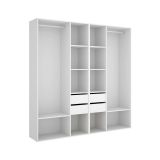 Cabina armadio con cassetti bianca e rovere 196x205h cm - Mala