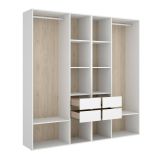 Cabina armadio con cassetti bianca e rovere 196x205h cm - Mala