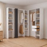 Cabina armadio con ripiani regolabili bianca 234x205h cm - Dindo