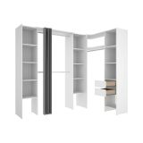 Cabina armadio con ripiani regolabili bianca 234x205h cm - Dindo