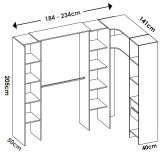 Cabina armadio con ripiani regolabili bianca 234x205h cm - Dindo