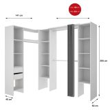 Cabina armadio con ripiani regolabili bianca 234x205h cm - Dindo