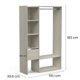 Cabina armadio con ripiani regolabili rovere 119x183h cm - Tsuruhime