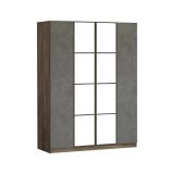Cabina armadio con specchio marrone e grigia 138x183h cm - Phet