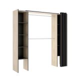 Cabina armadio con tenda rovere e grigia 180x205h cm - Acron