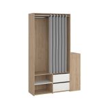 Cabina armadio in legno rovere e bianca 127x197h cm - Amaranto