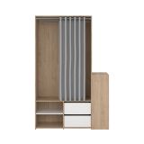 Cabina armadio in legno rovere e bianca 127x197h cm - Amaranto