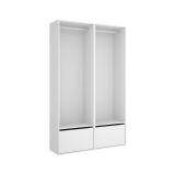 Cabina armadio salvaspazio bianca e rovere 120x205h cm - Pewa